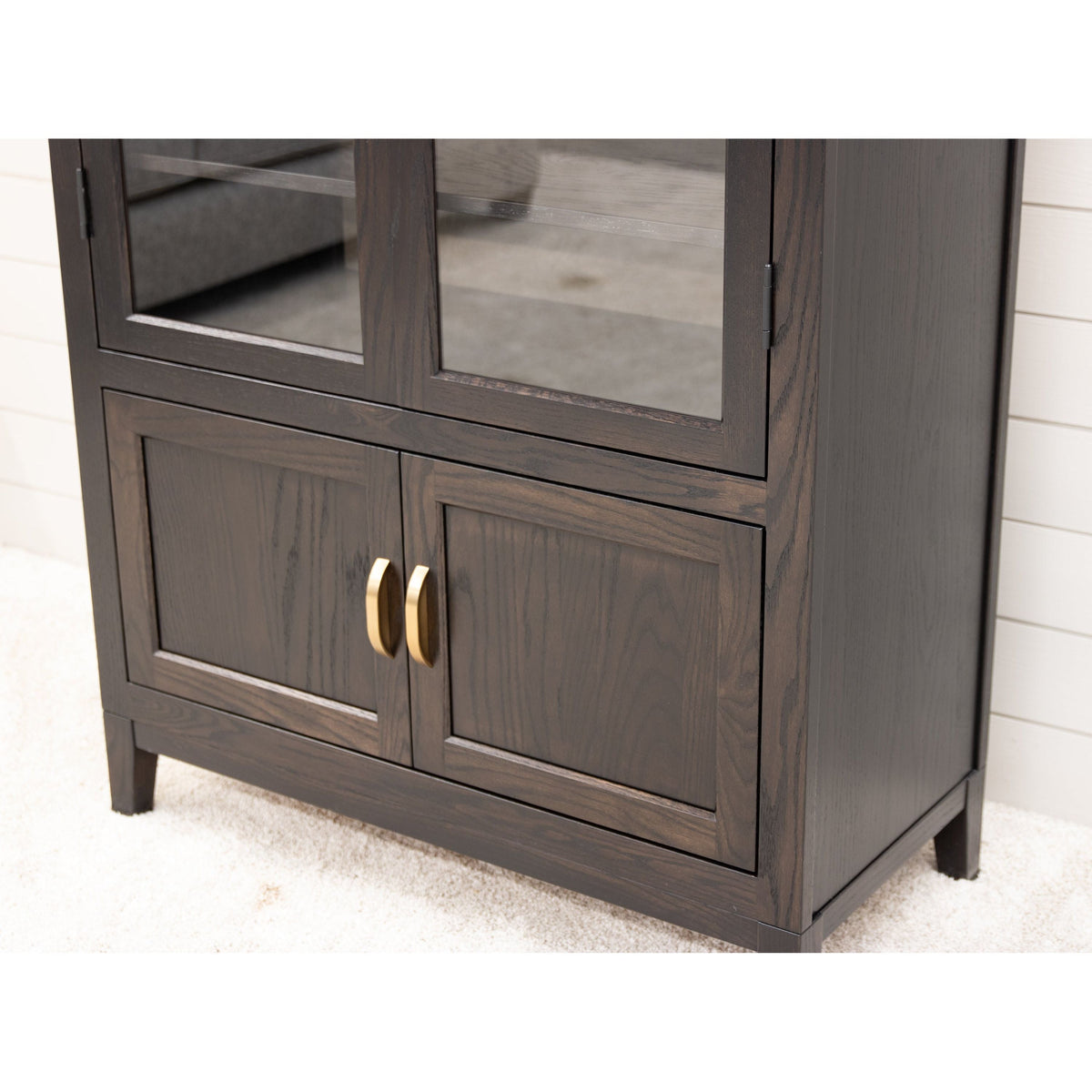 Woodstock Oak Wood Arched Display Cabinet | O-EB&M-DS