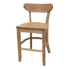 Winsome Rustic White Oak Wood 24" Mid Century Stationary Bar Stool | DS