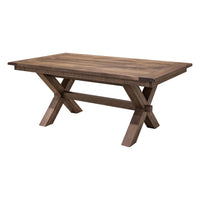 Amish X Base Maple Wood Trestle Dining Table | CO