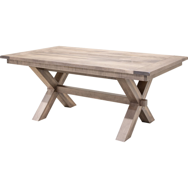 Amish X-Base Maple Wood Trestle Dining Table | DU
