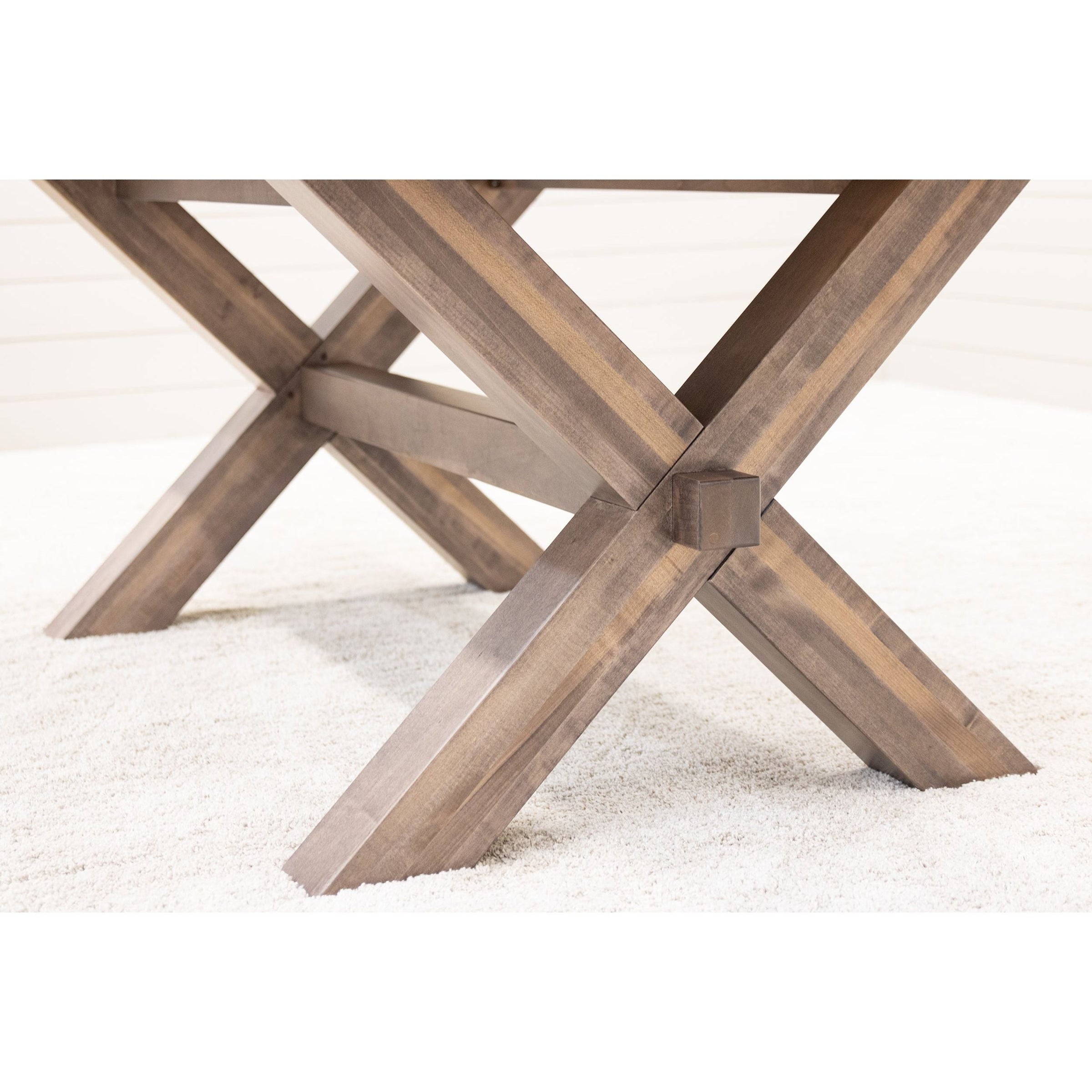 Amish X Base Maple Wood Trestle Dining Table | GS
