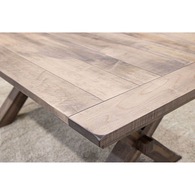 Amish X Base Maple Wood Trestle Dining Table | CO