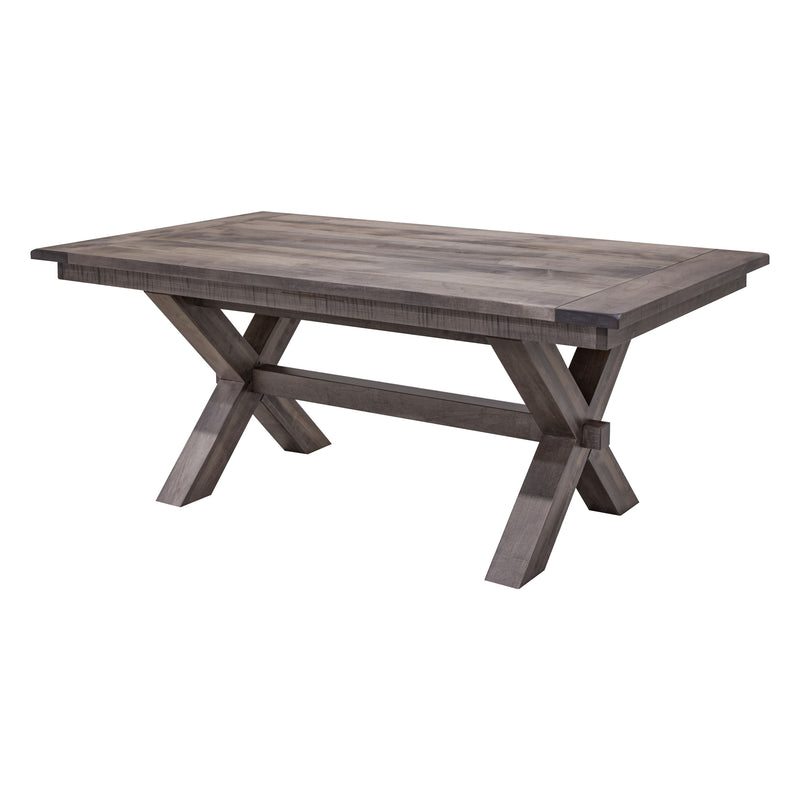 Amish X Base Maple Wood Trestle Dining Table | GS