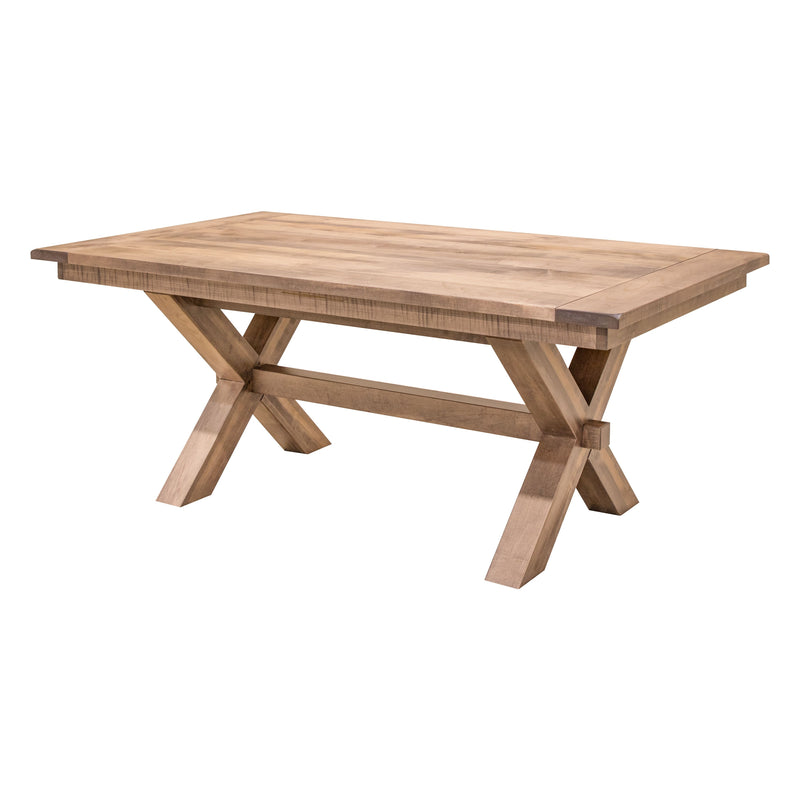 Amish X Base Maple Wood Trestle Dining Table | WB