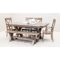 Amish X-Base Maple Wood Trestle Dining Table | DU